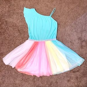 Cat & Jack Girls Rainbow Tulle Glitter Dress